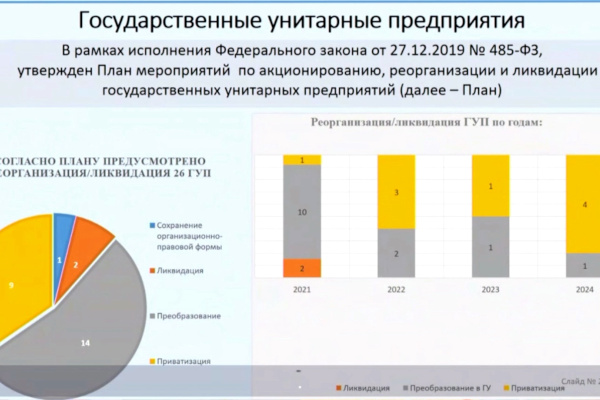 Рабочее совещание: О реорганизации и ликвидации государственных унитарных предприятий