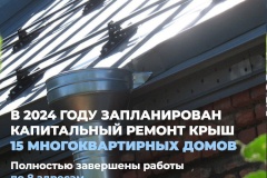В 2024 году в Петродворцовом районе запланирован капитальный ремонт крыш 15 многоквартирных домов