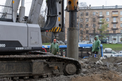 Началось строительство коллектора на Светлановской площади для предотвращения скоплений воды в период дождей