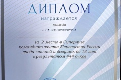Сборная Санкт‑Петербурга по лёгкой атлетике – серебряный призёр командного зачета Суперлиги первенства России до 18 лет