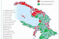 Рейтинг результативности районов Санкт‑Петербурга по показателю снижения задолженности исполнителей коммунальных услуг перед ресурсоснабжающими организациями за май 2017 года