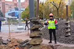 В Калининском районе начались работы по установке наружного освещения на проспекте Науки