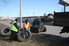 В Кировском районе прошла экологическая акция по вывозу отработанных автомобильных шин