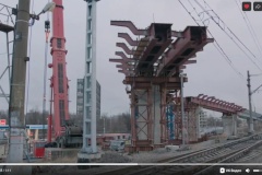 Завершена надвижка пролета длиной более 240 м третьего уровня путепровода трамвайной линии «Славянка» над КАД