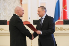 В Световом зале Смольного состоялась торжественная церемония вручения Губернатором Санкт‑Петербурга Бегловым А.Д.
