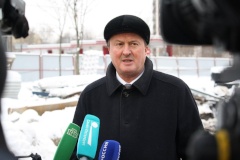 Глава администрации Владимир Ушаков принял участие в открытии рабочего движения по новому путепроводу левого направления через Московское шоссе