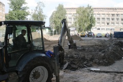 Начались работы по устройству сквера у метро «Нарвская»