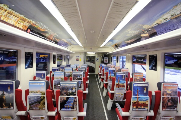 Размещение баннеров Санкт‑Петербурга в аэроэкспрессах г. Москвы 