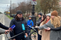 ГЦУП завершил обустройство велополосы на Васильевском острове
