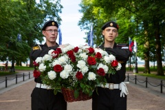 Церемония возложения цветов к памятнику Петру Великому в День Военно-Морского Флота России