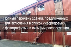 Полный перечень зданий, предложенных для включения в список «несредовых», с фотографиями и схемами расположения