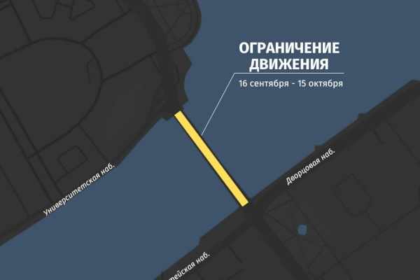 ГАТИ выдала распоряжение об ограничении движения на Дворцовом мосту