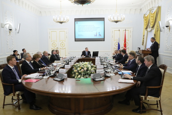 Рабочее совещание с членами Правительства Санкт‑Петербурга