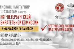 В Подростково-молодёжном центре «Невский» пройдёт районный этап турнира по шахматам на приз Санкт‑Петербургской избирательной комиссии