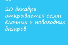Жители района смогут посетить ёлочные и новогодние базары с 20 декабря