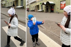 Воспитанники и «родительский патруль» ГБДОУ детского сада № 37 Пушкинского района провели совместную акцию «Дорогу нужно и видеть, и слышать»