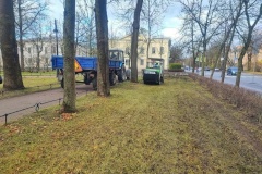 В Пушкинском районе активно продолжается уборка листвы