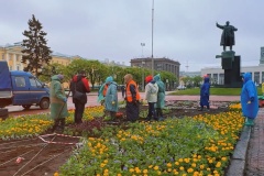 Ко Дню города на площади Ленина Калининское садово-парковое хозяйство высадило более 15 тысяч цветов