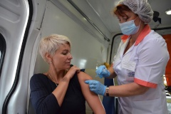 В Приморском районе появились мобильные пункты вакцинации от гриппа