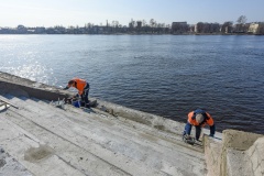 За первое полугодие восстановлены гранитные спуски и мощение на двадцати участках петербургских набережных