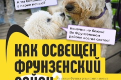 Почти 200 современных фонарей осветили улицу Фучика во Фрунзенском районе