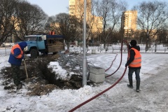 На улице Турку во Фрунзенском районе завершаются работы по строительству и монтажу наружного освещения