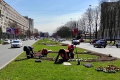 Калининский район готовит тематические цветники к 9 мая