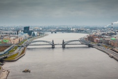 Ограничение движения транспорта по Большеохтинскому мосту в связи с очисткой и окраской металлоконструкций
