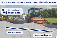 В Петроградском районе обновят порядка 19 тыс. кв. метров Морского проспекта
