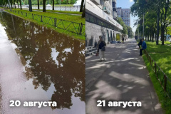 Скопление воды на проспекте Науки устранено после жалоб жителей