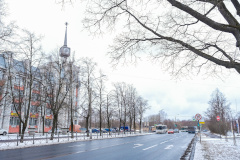 На Санкт‑Петербургском проспекте в Петергофе полностью модернизированы воздушные сети освещения