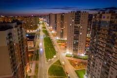 Муринскую дорогу осветили более 150 светодиодных фонарей