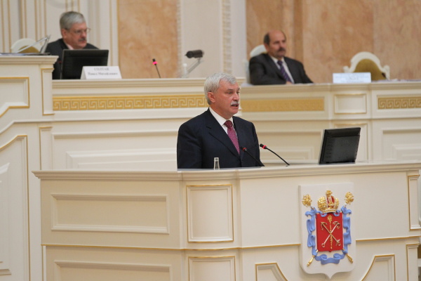 Доклад губернатора Санкт‑Петербурга по проекту закона Санкт‑Петербурга «О бюджете Санкт‑Петербурга на 2013 год и на плановый период 2014 и 2015 годов»