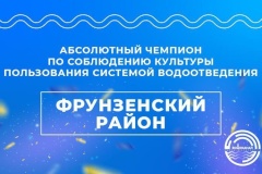 Фрунзенский район стал абсолютным чемпионом по соблюдению культуры пользования системой водоотведения на новогодних праздниках