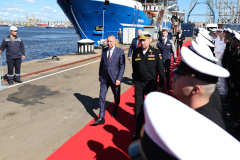 Александр Беглов: На «Северной верфи» спустили на воду фрегат «Адмирал Амелько», названный в честь одного из героев Ленинградской битвы