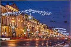СПб ГУП «Ленсвет» приступило к световому новогоднему оформлению Петербурга