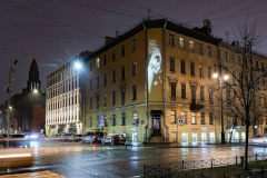 Световую проекцию Даниила Хармса обновили к 120-летию со дня рождения писателя