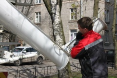 В жилом квартале на Васильевском острове началось строительство наружного освещения