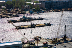 В акватории Невы ведутся работы в зоне разводного пролета будущего Большого Смоленского моста