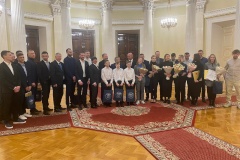 Чествование петербургских команд по пляжному футболу «Кристалл»
