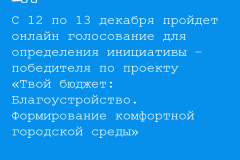 В Невском районе пройдет онлайн голосование для определения инициативы – победителя по проекту «Твой бюджет: Благоустройство. Формирование комфортной городской среды»