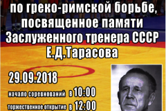 Открытое первенство Кировского района по греко-римской борьбе, посвященное памяти заслуженного тренера СССР Е.Д.Тарасова