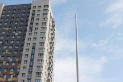 Все опоры установлены: на улице Ивана Зубкова ведется строительство наружного освещения