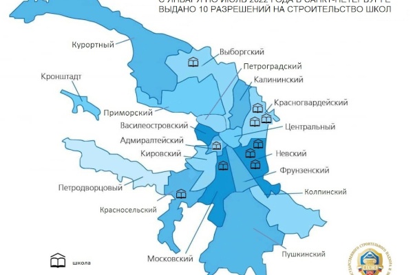 За полгода в Санкт‑Петербурге выдали разрешения на строительство 22 и на ввод в эксплуатацию 6 объектов образования