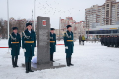 На Брандмейстерском бульваре установили стелу в честь петербургских пожарных
