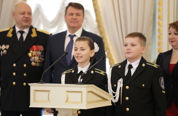 Посвящение в кадеты ФСО в Константиновском дворце