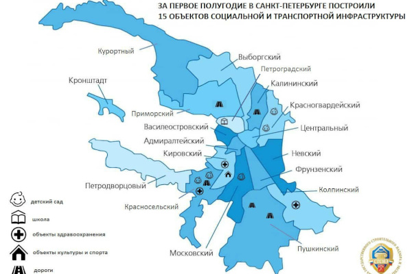 Итоги первого полугодия Госстройнадзора Санкт‑Петербурга: проведены 452 проверки, введены в эксплуатацию 15 объектов социальной и транспортной инфраструктуры