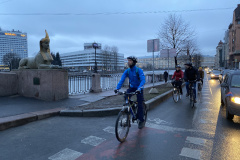 ГЦУП и Петербургское велообщество отправились на велосипедах на работу